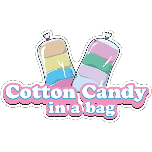Signmission Cotton Candy In BagConcession Stand Food Truck Sticker, 16" x 8", D-DC-16 Cotton Candy In Bag19 D-DC-16 Cotton Candy In A Bag19 - main